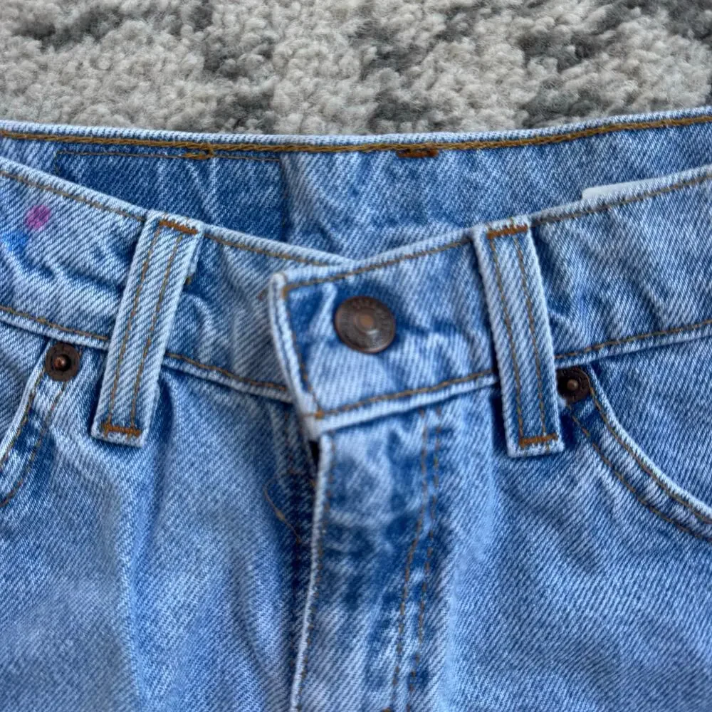 Vtg 1990s Levis Orange Tab Jean Shorts Regular Loose Fit Youth Size 10